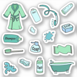 Pegatina Cuarto de baño azul y bonito