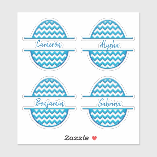 Pegatina Cuatro Huevos de Pascua ZigZag Personalizables con (Hoja)