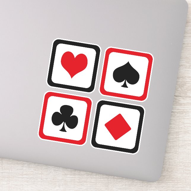 Pegatina Cuatro trajes de cartas (Detalle)