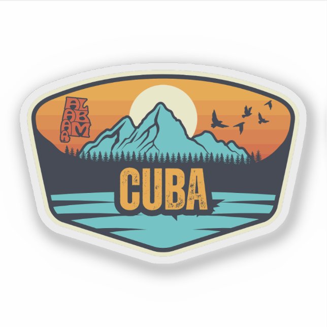 Pegatina Cuba, Alabama (Anverso)