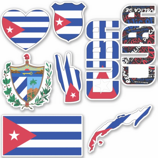 Pegatina Cuba asombrosa da forma a símbolos nacionales (Anverso)