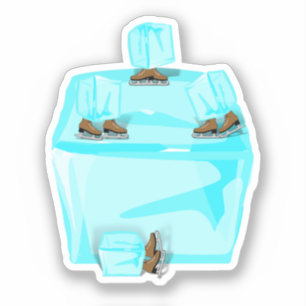 Pegatina Cubos de Hielo de Patinaje sobre Hielo