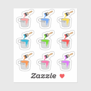 Pegatina Cubos de pinceles para hobbies Planificador de día
