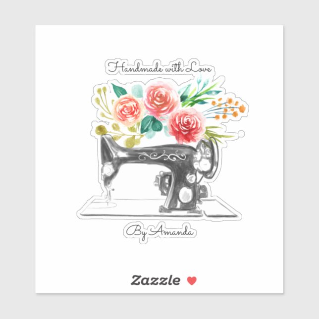 Pegatina Cuchillo sastre de la máquina de coser negro (Hoja)