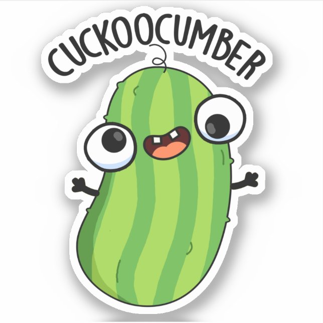 Pegatina Cuckoocumber Funny Veggie Cucumber Pun (Anverso)