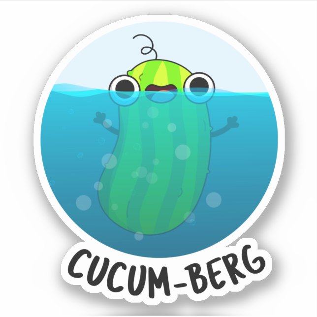 Pegatina Cucum-berg Funny Cucumber Pun (Anverso)