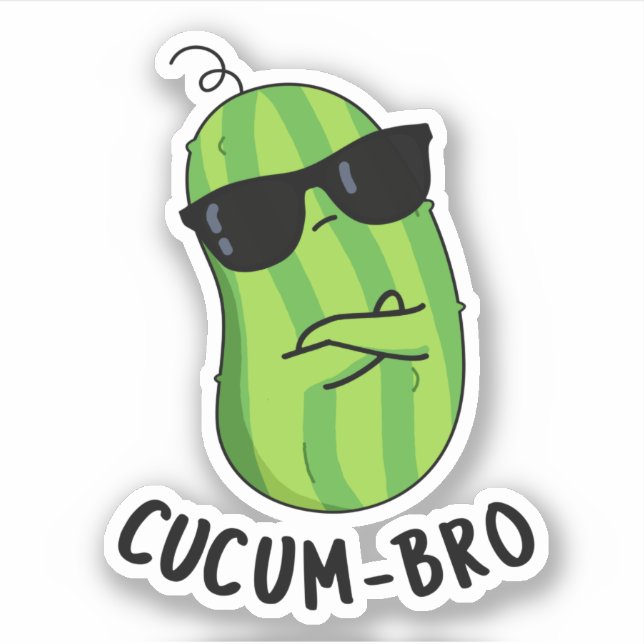 Pegatina Cucum-bro Funny Veggie Cucumber Pun (Anverso)