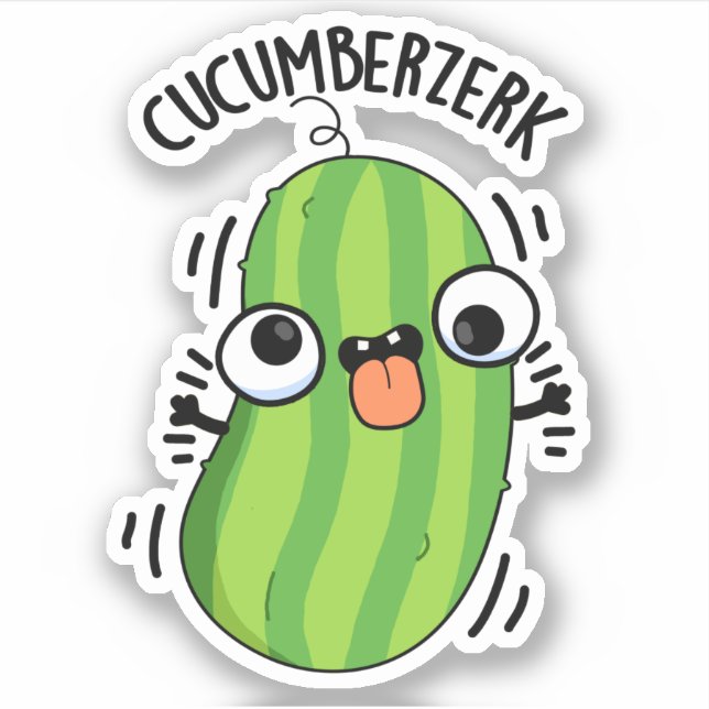 Pegatina Cucumberzerk Funny Berzerk Cucumber Pun (Anverso)