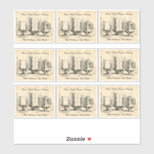 Pegatina Cueros de miel de abeja de cosecha