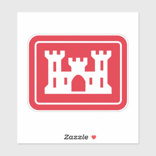 Pegatina Cuerpo de Ingenieros de los Estados Unidos DOD Mil (Hoja)