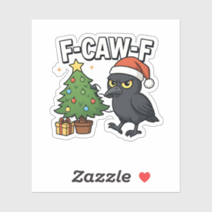 Pegatina Cuervo de Navidad F-caw-f Árbol de Navidad Meme