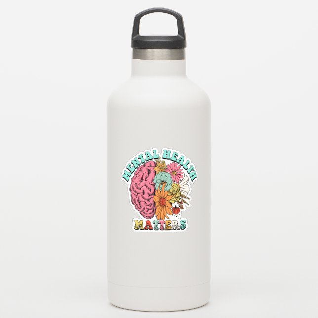 Pegatina Cuestiones de salud mental (Botella de agua)