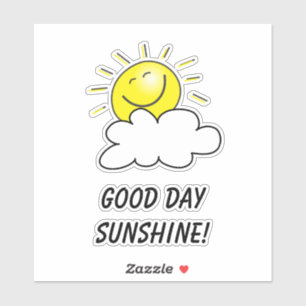Pegatina Cuida tu texto buen día sol
