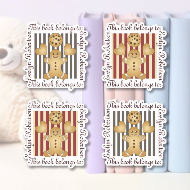 Pegatina Cuidada Cookie Gingerbread Man Bookplate (Subido por el creador)
