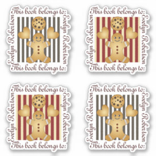 Pegatina Cuidada Cookie Gingerbread Man Bookplate