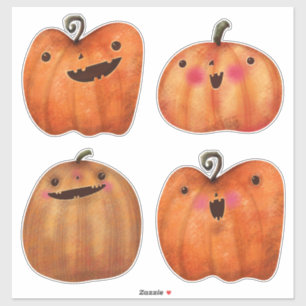 Pegatina Cuidada decoración de Halloween adorables calabaza