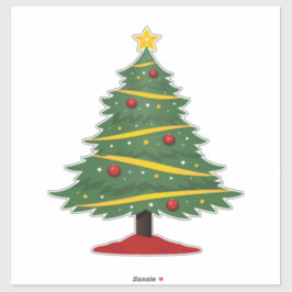 Pegatina Cuidada decoración Sparkly Árbol de Navidad