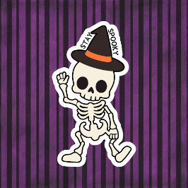 Pegatina Cuidada estancia Spooky Halloween Skeleton con Gor