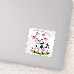 Pegatina Cuidada vaca rosa