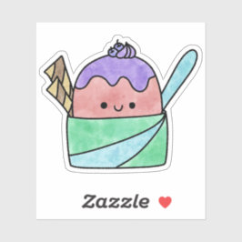 Pegatina Cuidada y deliciosa taza de helado