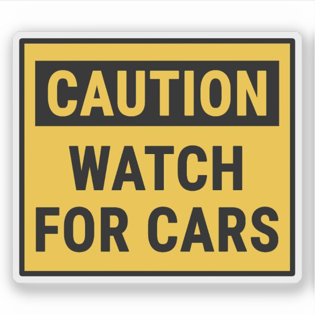 Pegatina Cuidado De Los Coches (Anverso)
