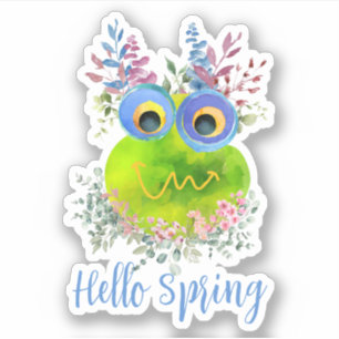 Pegatina Cuidado Whimsical Bird Hello Spring