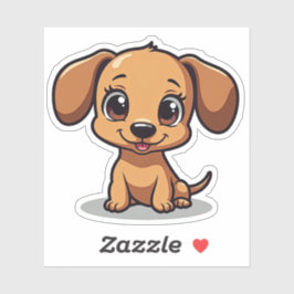 Pegatina Cuidadosamente Dachshund, Ojos Grandes, Brillantes