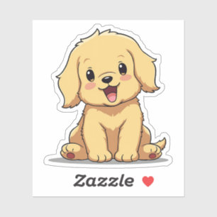 Pegatina Cuidadosamente Golden Retriever, Anime Charm, Pequ