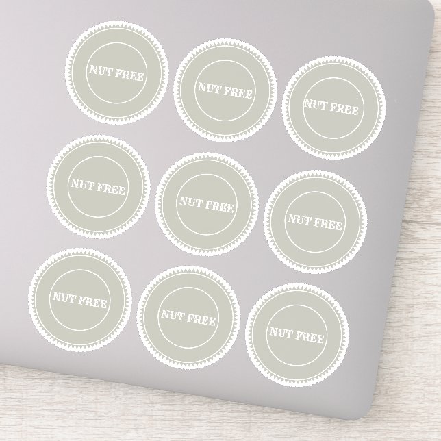Pegatina Culinario seguro para alergia libre de nueces (Detalle)