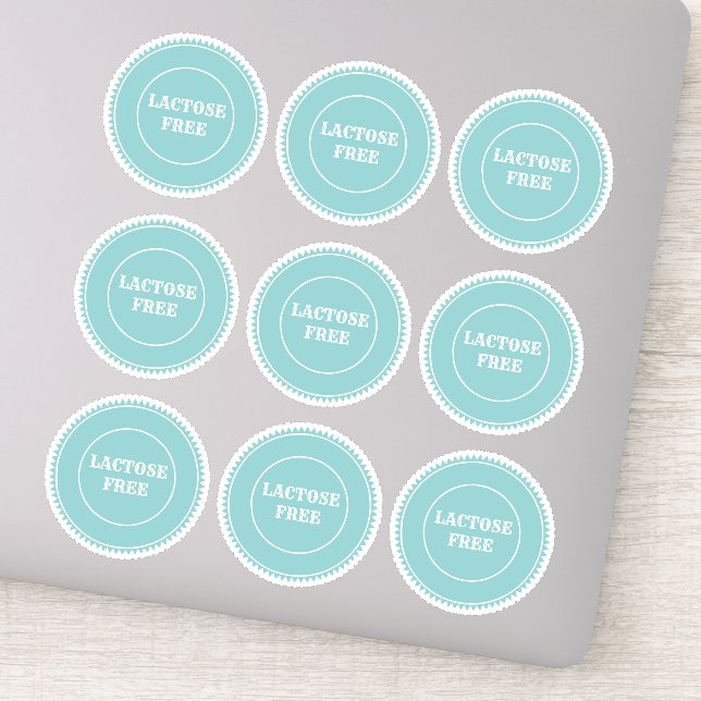 Pegatina Culinario seguro para alérgicos sin lactosa (Detalle)