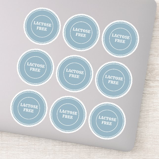 Pegatina Culinario seguro para alérgicos sin lactosa (Detalle)