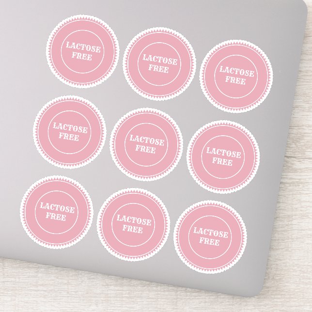 Pegatina Culinario seguro para alérgicos sin lactosa (Detalle)