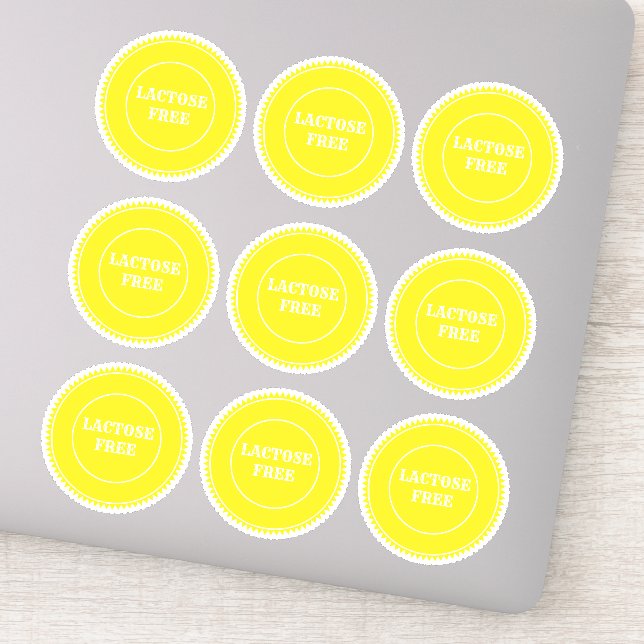 Pegatina Culinario seguro para alérgicos sin lactosa (Detalle)