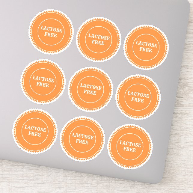 Pegatina Culinario seguro para alérgicos sin lactosa (Detalle)