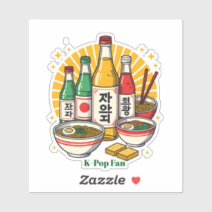 Pegatina Cultura Pop Coreana Estampada en la Camiseta Impre