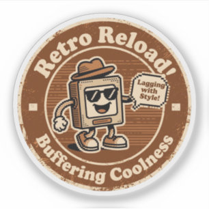 Pegatina Cultura Retro de Internet "Retrasándose con Estilo