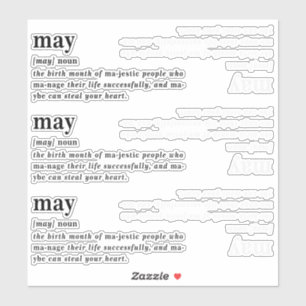 Pegatina Cumpleaños de Definición de Mayo