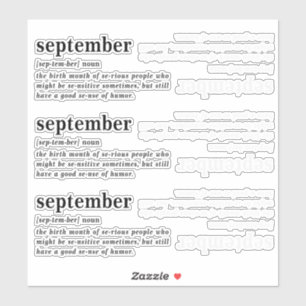 Pegatina Cumpleaños de Definición de Septiembre