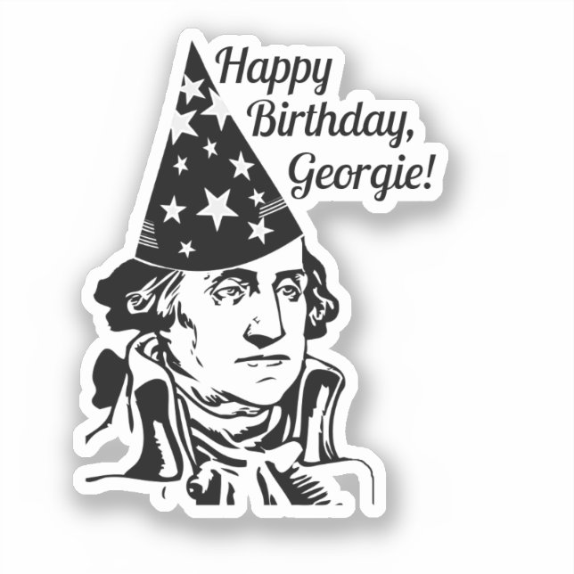 Pegatina Cumpleaños de George Washington (Anverso)