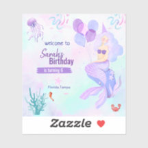 cumpleaños de niña con tema personalizado de siren
