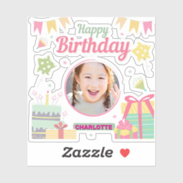 Pegatina cumpleaños de princesa