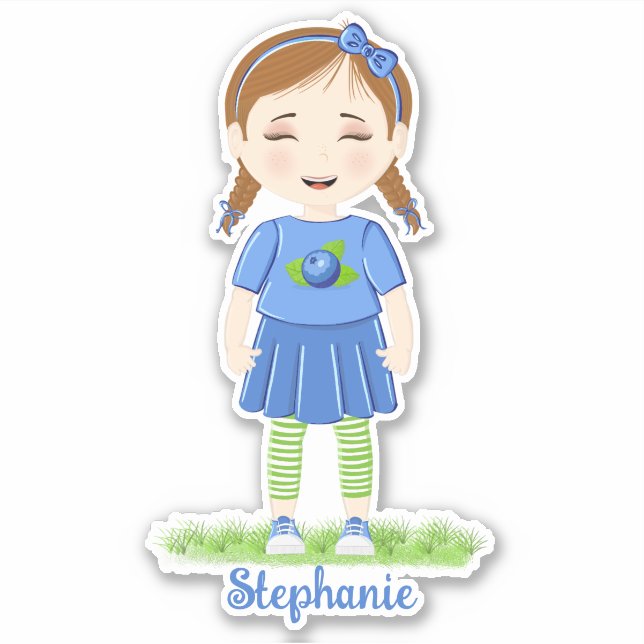 Pegatina Cumpleaños del Blueberry (Anverso)