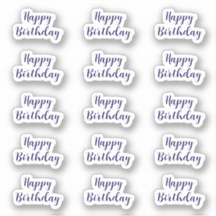 Pegatina Cumpleaños Texto Personalizado Edad Azul Marino Si