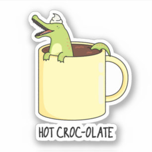 Pegatina Cúmulo caliente de colores Funny Crocodile Pun