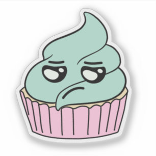 Pegatina Cupcake de menta escéptico
