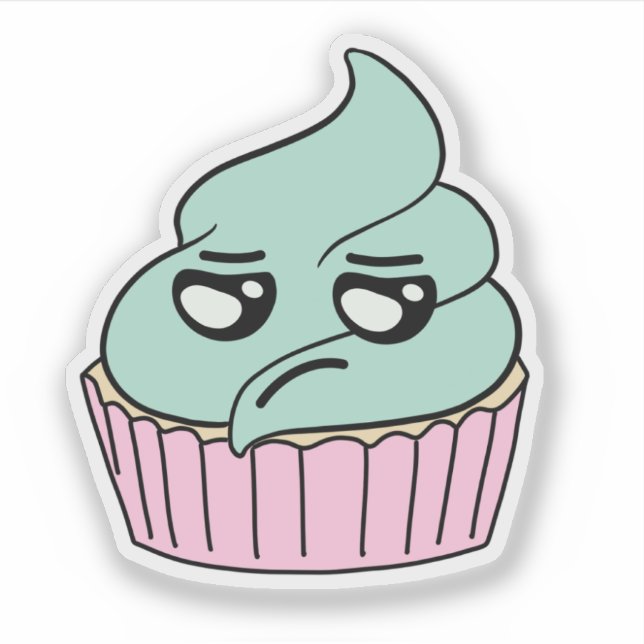 Pegatina Cupcake de menta escéptico (Anverso)