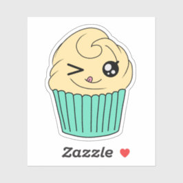 Pegatina Cupcake de Vainilla Guiñando