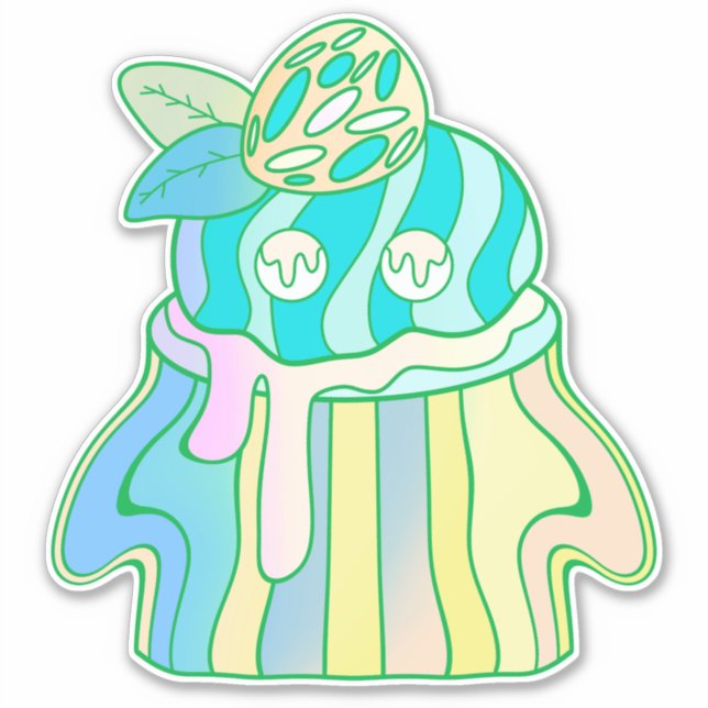 Pegatina Cupcake Fantasma (Anverso)