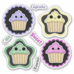 Pegatina Cupcakes Kawaii Mezcla y Combina