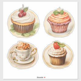 Pegatina Cupcakes y tazas